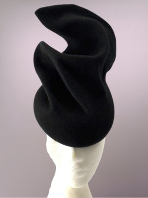 Ascension Hand Sculpted Black Wool Hat