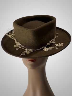 Bold Beloved Brown Beaded Wool Fedora