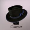 Conquer Classic Black and Navy Blue Wool Fedora