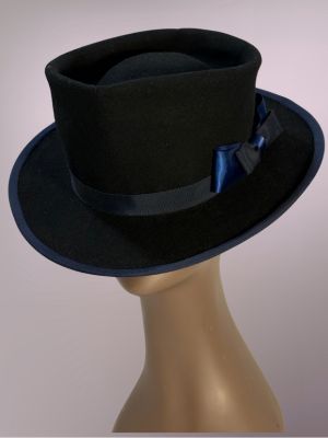 Conquer Classic Black and Navy Blue Wool Fedora v2