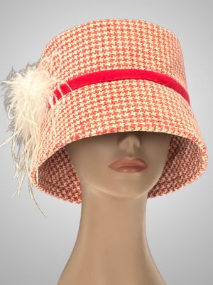 Dreamy Red and White Plaid Wool Hat v1 Dreamy Red and White Plaid Wool Hat v1