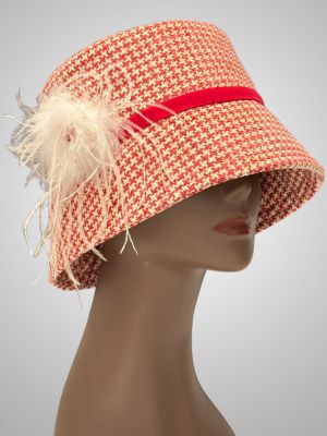 Dreamy Red and White Plaid Wool Hat v2
